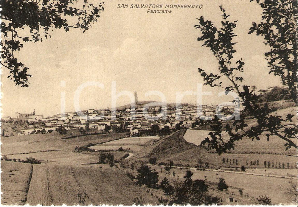 1950 ca SAN SALVATORE MONFERRATO (AL) Panorama del paese *Cartolina FG NV