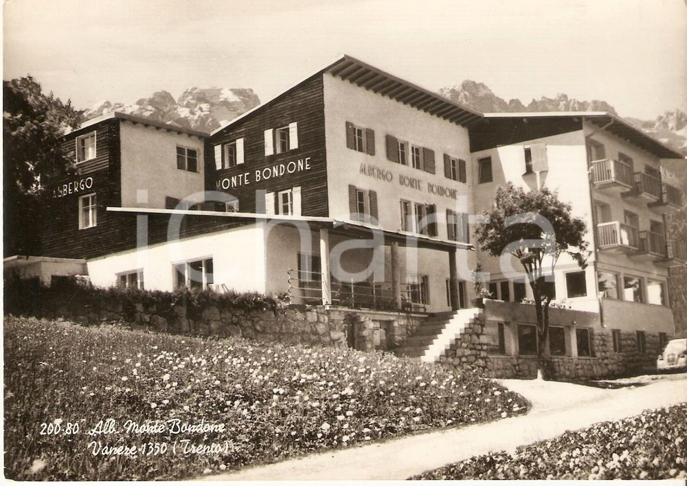 Cartolina originale da collezione 1956 VANEZE TN Albergo MONTE BONDONE Panorama Cartolina FG VG 1