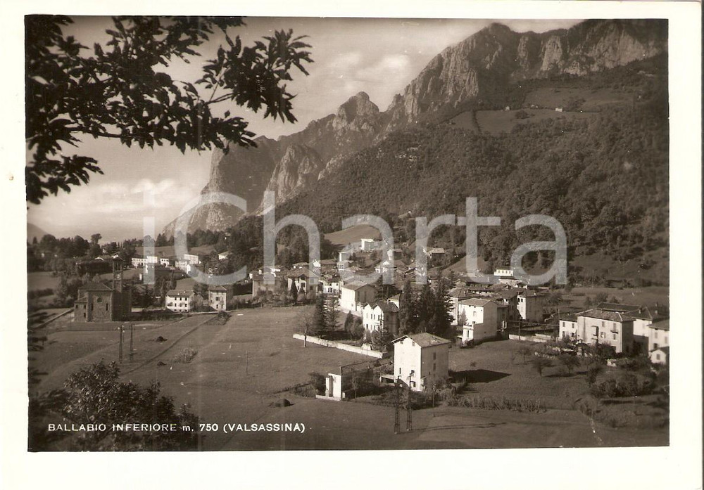Cartolina originale da collezione 1953 BALLABIO INFERIORE CO Panorama del paese  VALSASSINA Cartolina FG VG 1