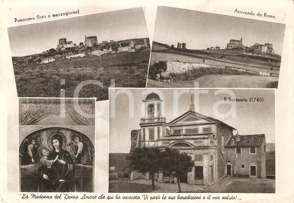 Cartolina originale da collezione 1955 ROMA Vedutine Santuario Madonna del DIVINO AMORE Cartolina FG VG 1