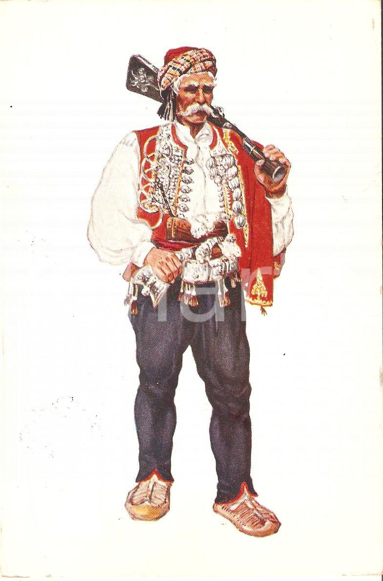 Cartolina originale da collezione 1941 SINJ  SIGNO DALMAZIA Costume tipico Ill. Vladimir KIRIN Cartolina FG VG 1