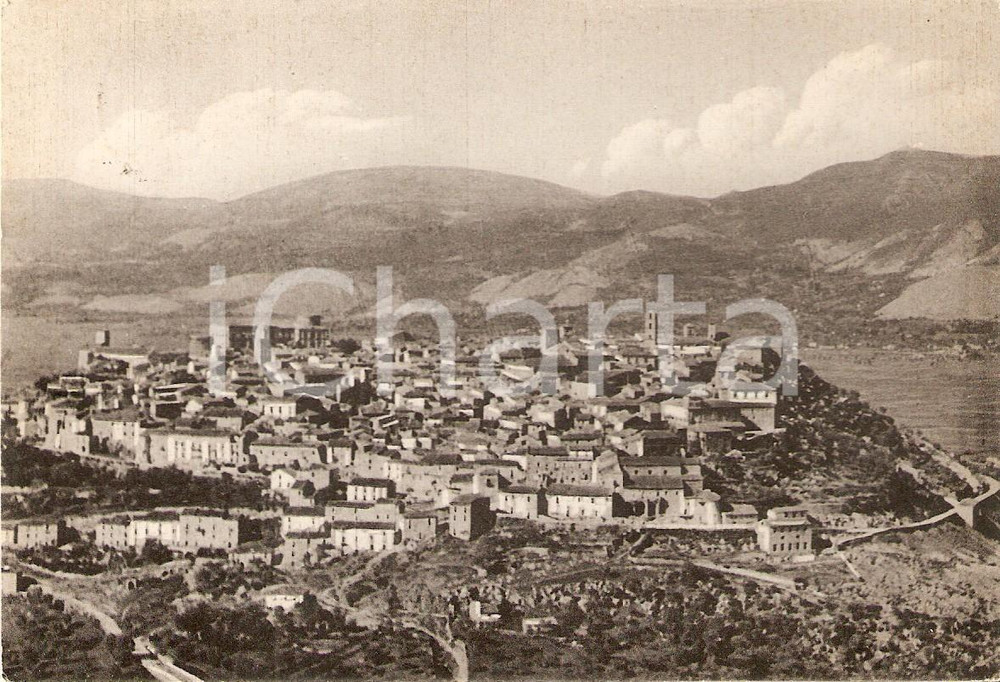 Cartolina originale da collezione 1956 TEGGIANO SA Panorama del paese Cartolina FG VG 1