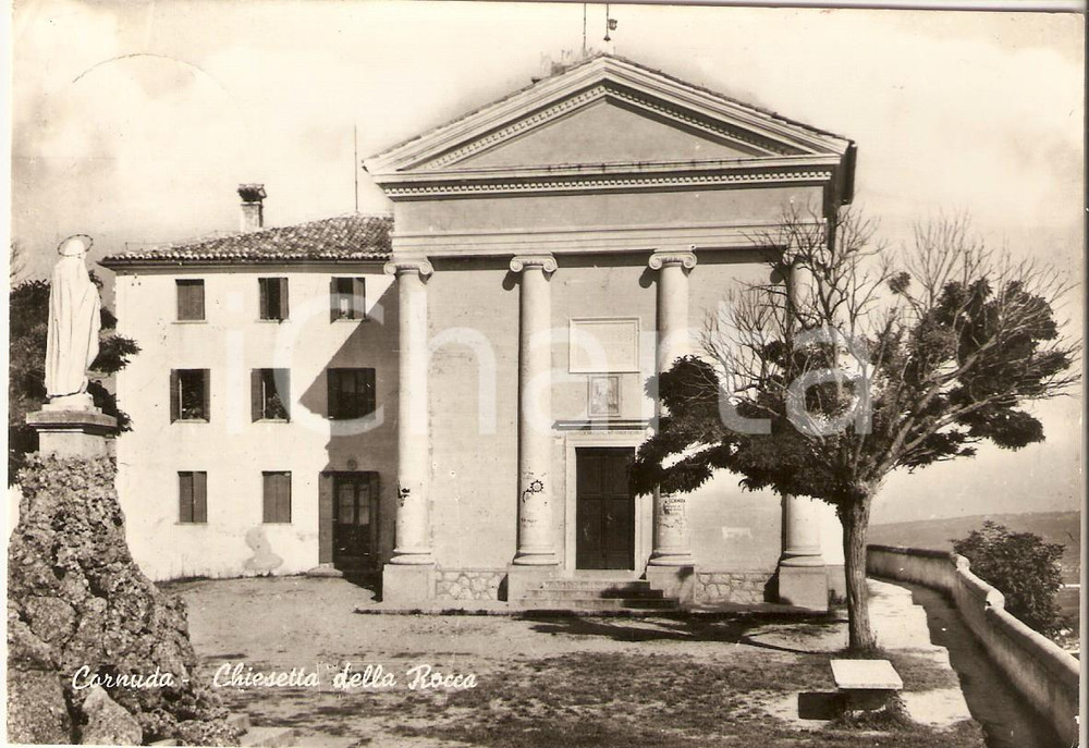 Cartolina originale da collezione 1962 CORNUDA TV Chiesetta della Rocca Cartolina FG VG 1
