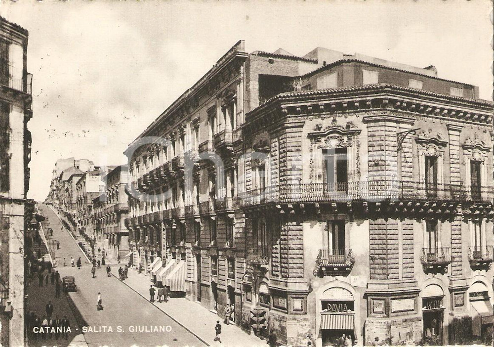 Cartolina originale da collezione 1952 CATANIA Salita SAN GIULIANO Panorama Cartolina FG VG 1