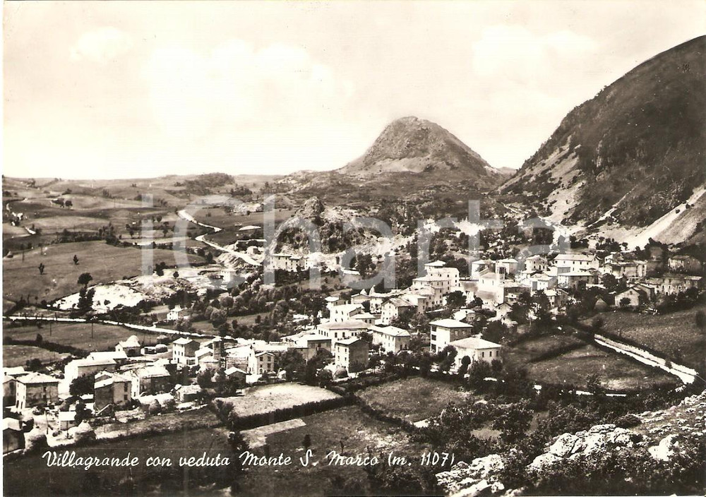 Cartolina originale da collezione 1955 MONTECOPIOLO PU Frazione VILLAGRANDE e monte SAN MARCO Cartolina FG VG 1