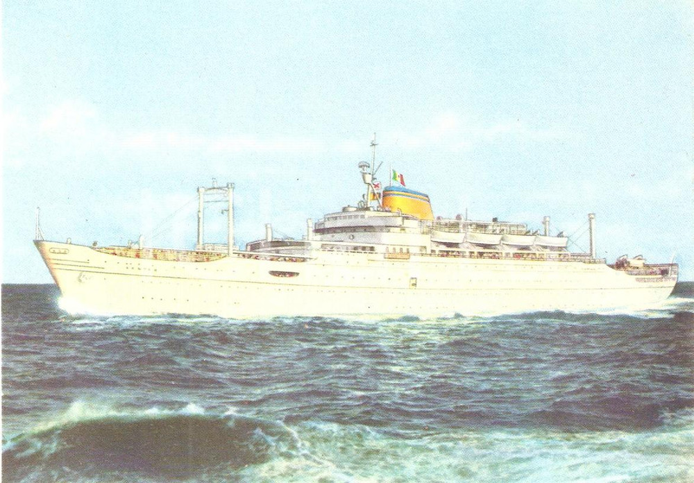 Cartolina originale da collezione 1960 ca TRIESTE  LLOYD TRIESTINO Motonave M/S EUROPA Cartolina FG NV 1