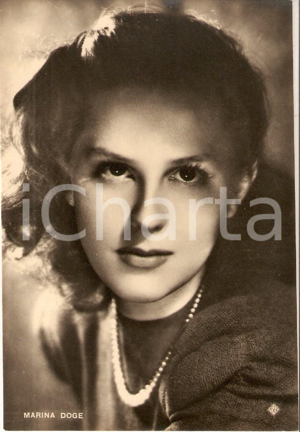 Cartolina originale da collezione 1940 ca CINEMA Attrice Marina DOGE Ritratto Fotografia seriale ASER 1