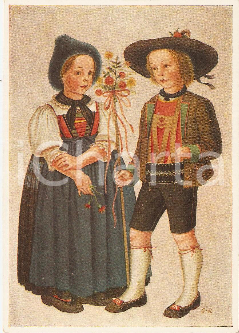 Cartolina originale da collezione 1970 ca VAL PASSIRIA BZ Bambini con costumi tradizionali Cartolina FG NV 1