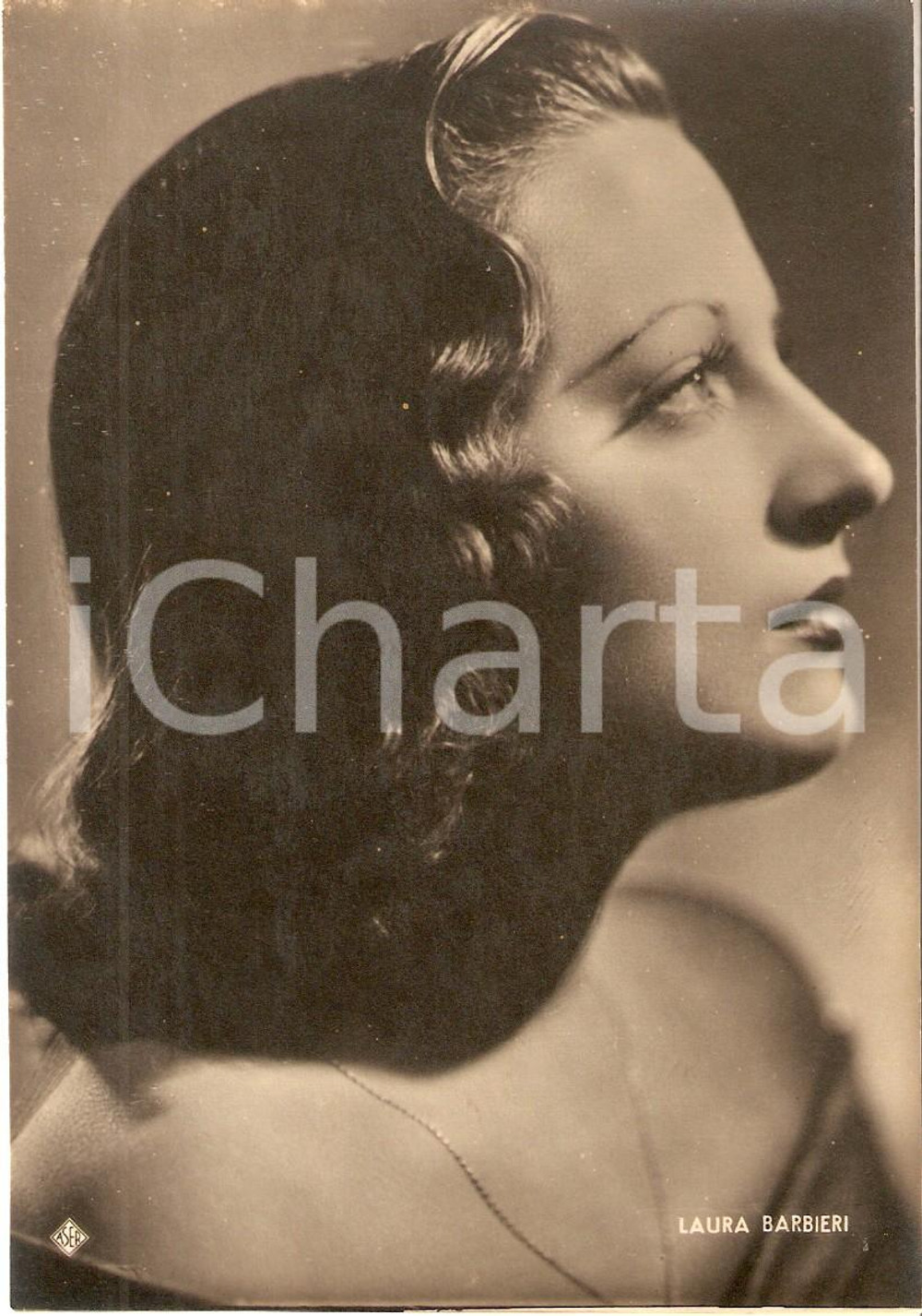Cartolina originale da collezione 1940 ca MUSICA Laura BARBIERI Ritratto della cantante Fotografia seriale ASER 1