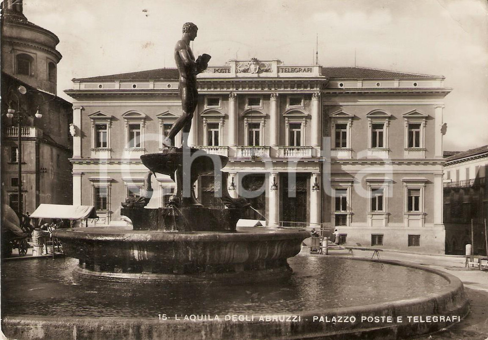 Cartolina originale da collezione 1951 L AQUILA Palazzo Poste e Telegrafi Cartolina FG VG 1