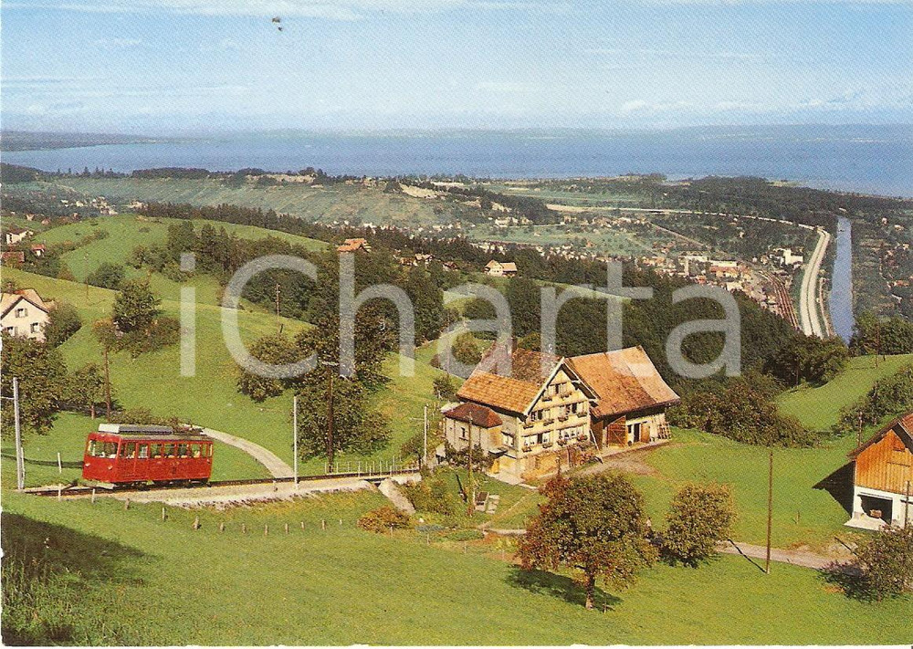 Cartolina originale da collezione 1975 ca KURORT WALZENHAUSEN AR Treno attraversa RHEINECK Thal BODENSEE Cartolina 1