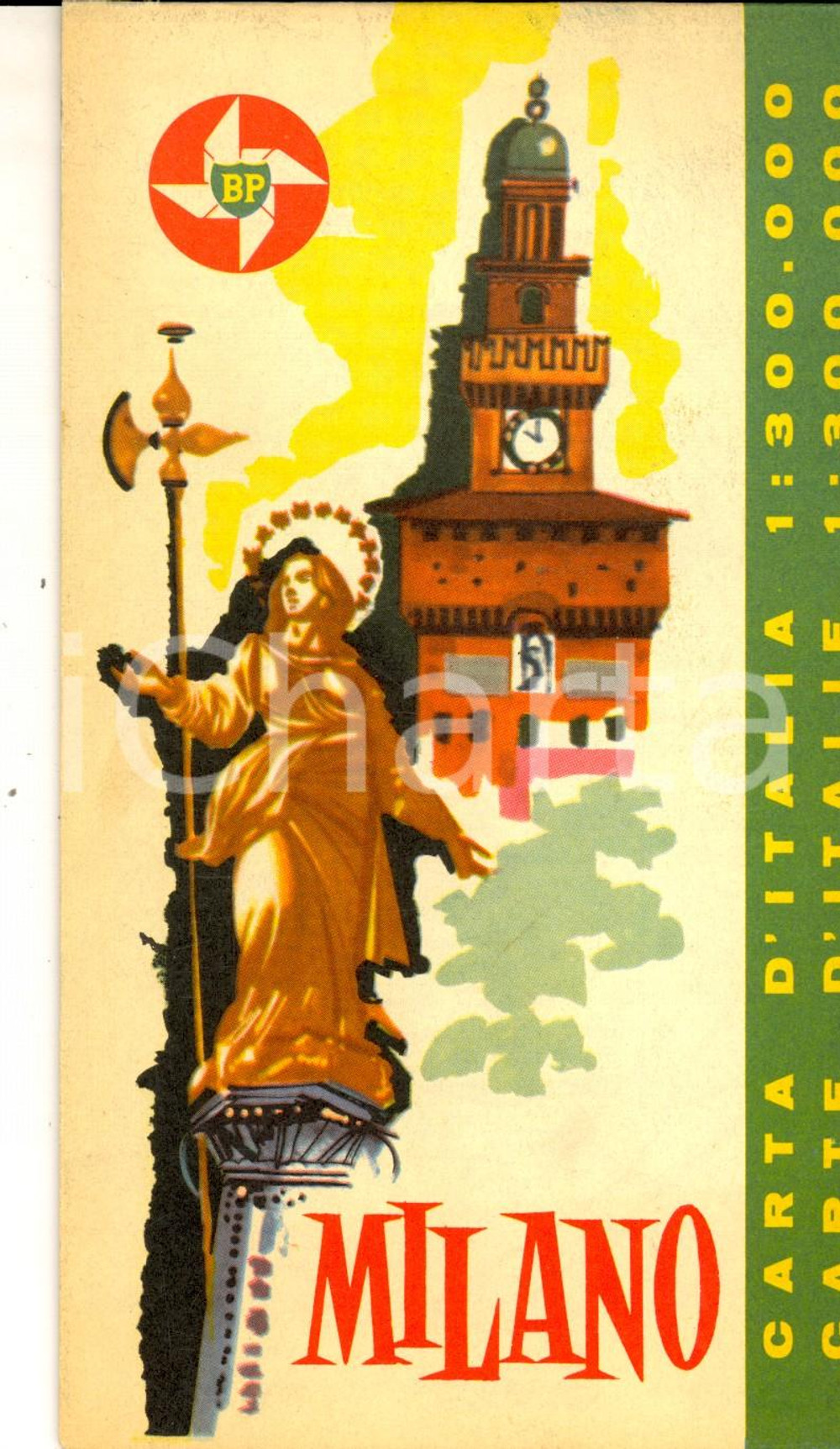 Materiale pubblicitario d’epoca 1962 CARTA D ITALIA  Foglio 6 MILANO Ed. DE AGOSTINI BP 47x35 cm 1