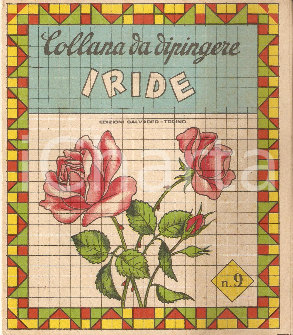 Libro, pubblicazione d epoca 1955 ca TORINO Album da colorare IRIDE n. 9 Edizioni SALVADEO 1