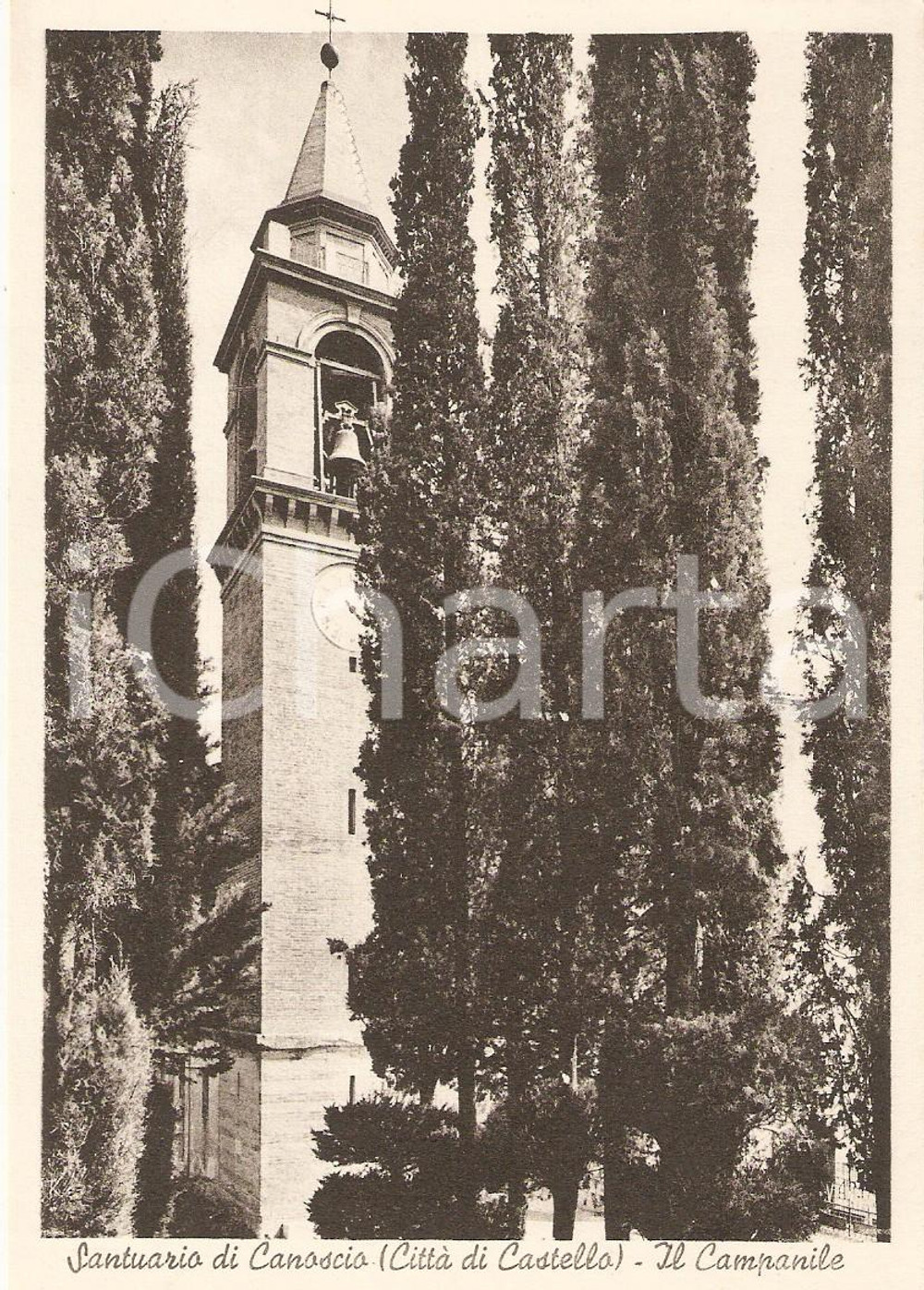 Cartolina originale da collezione 1955 ca CITTA  DI CASTELLO PG Santuario di CANOSCIO Campanile Cartolina FG NV 1