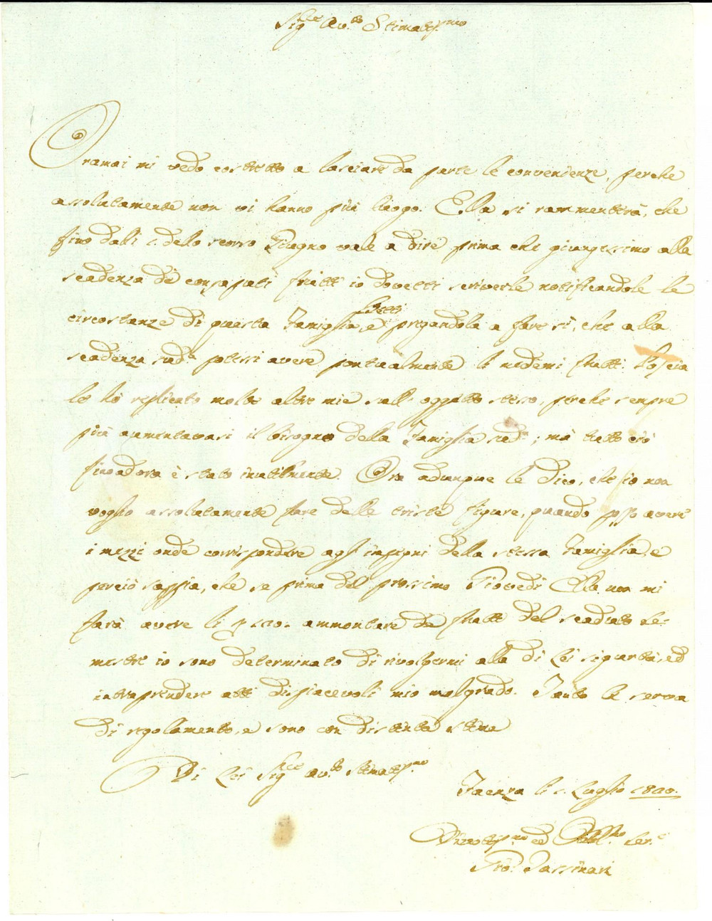 Manoscritto, lettera originale 1820 FAENZA Giovanni TASSINARI insiste per saldo debiti di Guido FABRI 1