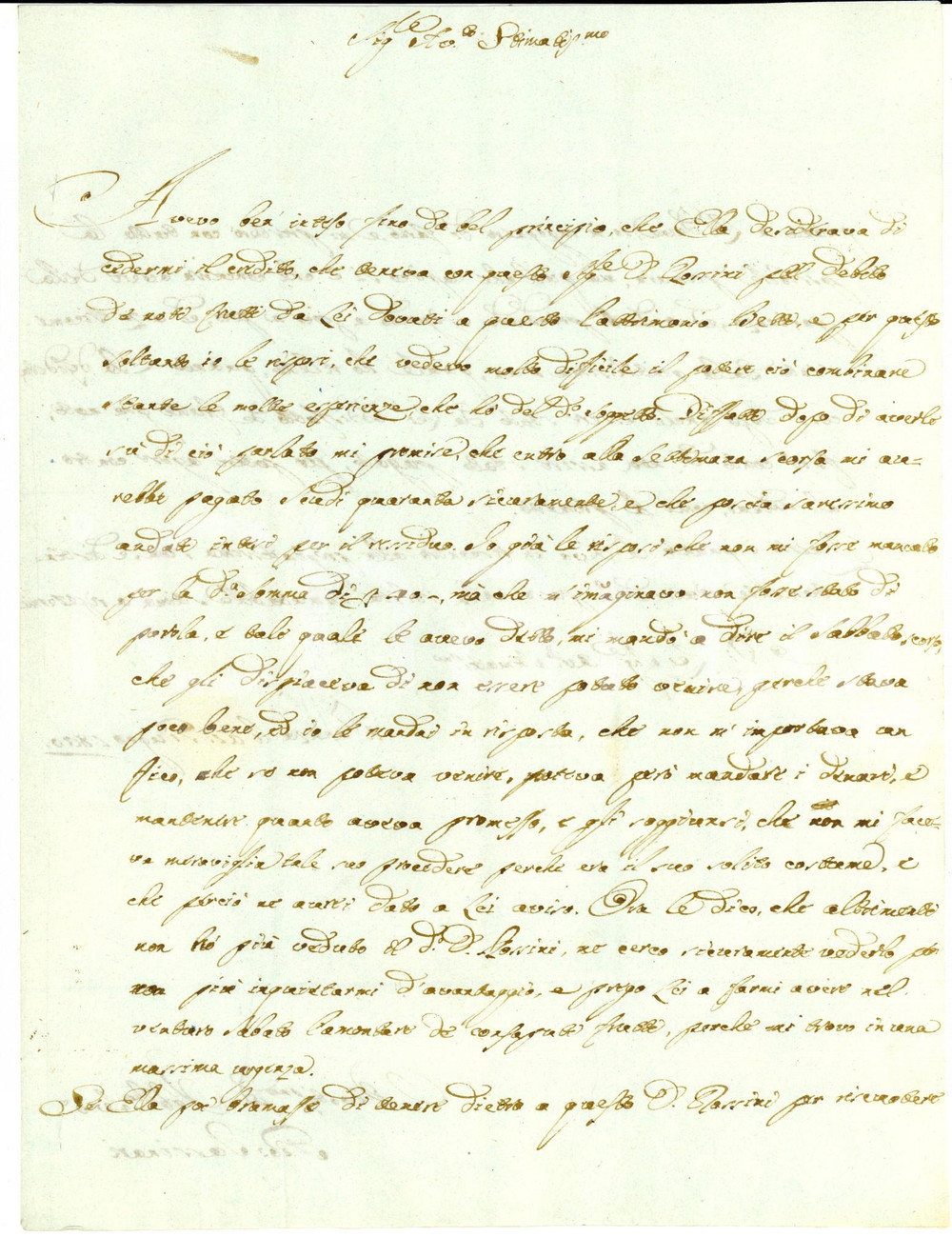 Manoscritto, lettera originale 1820 FAENZA Giovanni TASSINARI sulle scuse di ROSSINI per non pagare i debiti 1