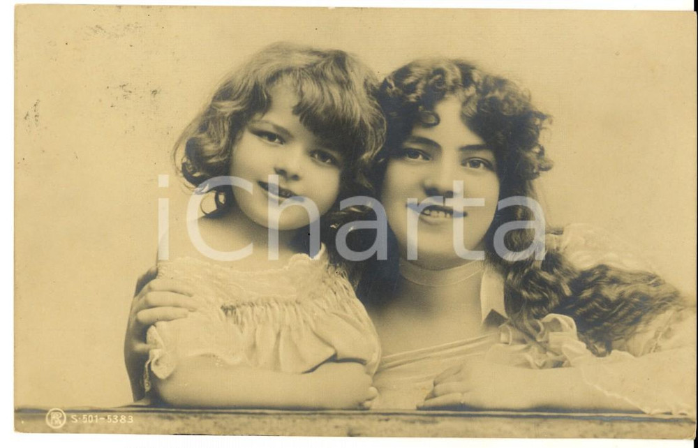 Cartolina originale da collezione 1906 COSTUMI Giovane donna con bambina Cartolina VINTAGE FP VG 1