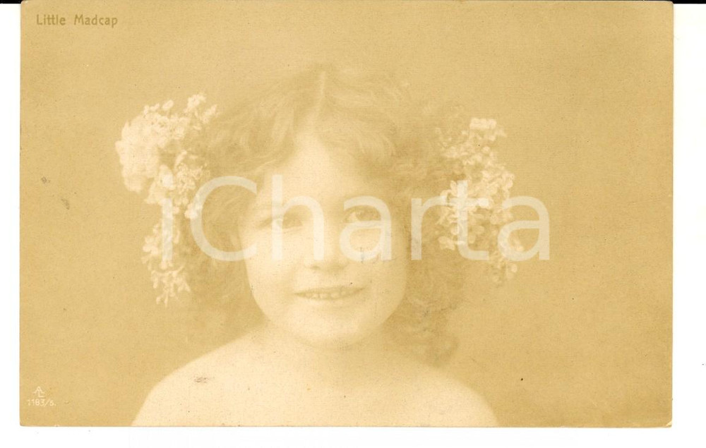 Cartolina originale da collezione 1907 COSTUMI Bambina con acconciatura floreale Cartolina postale FP VG 1