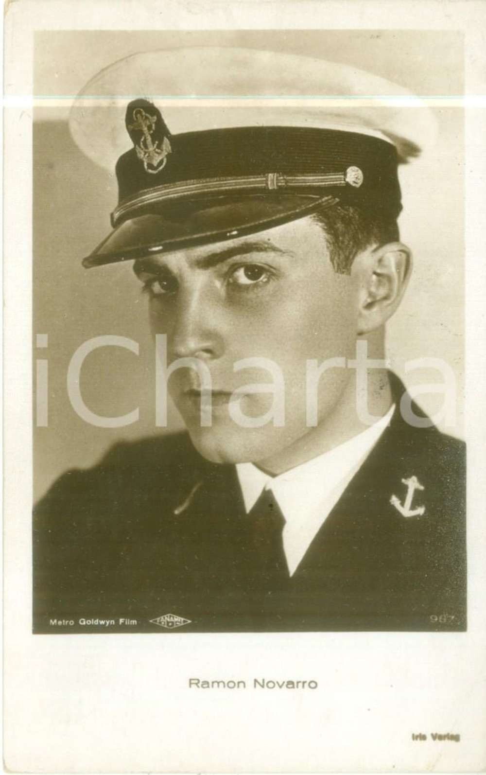 Cartolina originale da collezione 1935 ca CINEMA Attore Ramon NOVARRO in divisa della Marina Cartolina FP NV 1