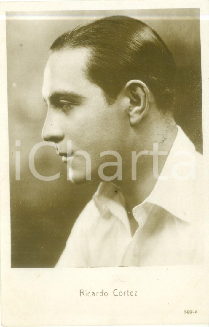 Cartolina originale da collezione 1930 ca CINEMA Attore Ricardo CORTEZ di profilo Cartolina FP NV 1
