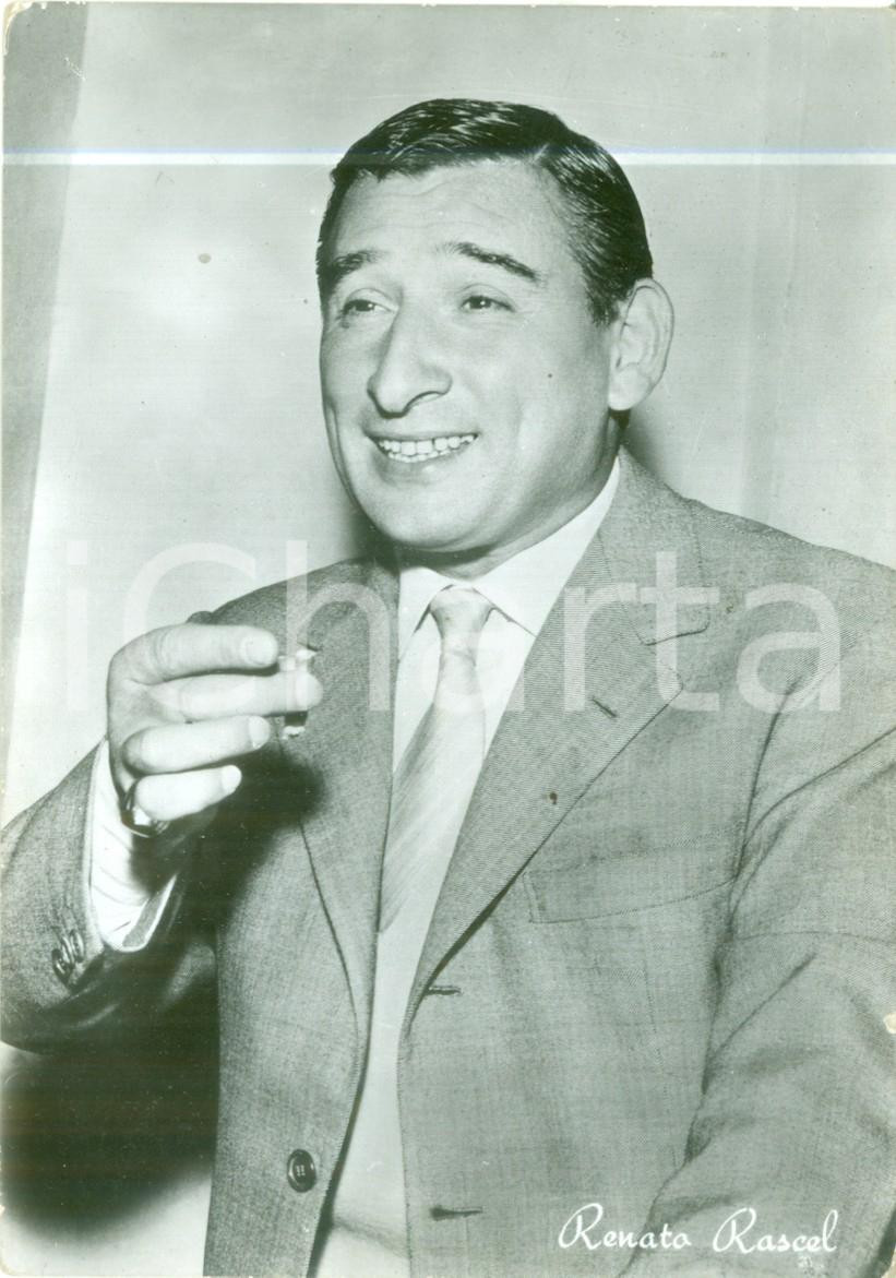 Cartolina originale da collezione 1965 ca MUSICA Renato RASCEL fuma il sigaro Cartolina FG NV 1