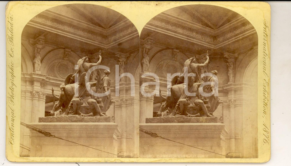 Fotografia d epoca originale 1876 PHILADELPHIA CENTENNIAL EXHIBITION Group America  Art Gallery Photo 1