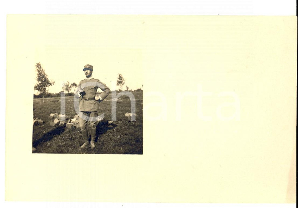 Fotografia d epoca originale 1915 WW1 SAN MICHELE DEL CARSO Aldo BIANCHI 112° Fanteria Foto cartolina 1
