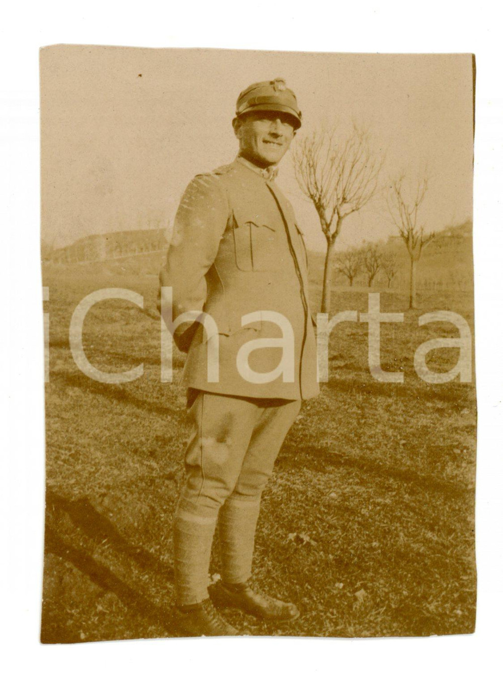 1915 ca WW1 ZONA DI GUERRA Ritratto di ufficiale di fanteria *Fotografia 5x6 cm