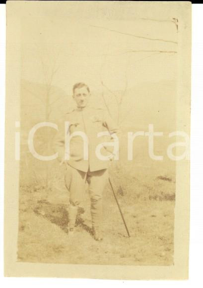 Fotografia d epoca originale 1920 ca AREA LOMBARDA Ritratto di ufficiale mutilato di guerra Foto 5x6 cm 1