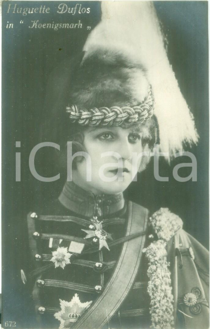 Cartolina originale da collezione 1923 CINEMA Attrice Huguette DUFLOS nel film KOENIGSMARK Cartolina FP NV 1