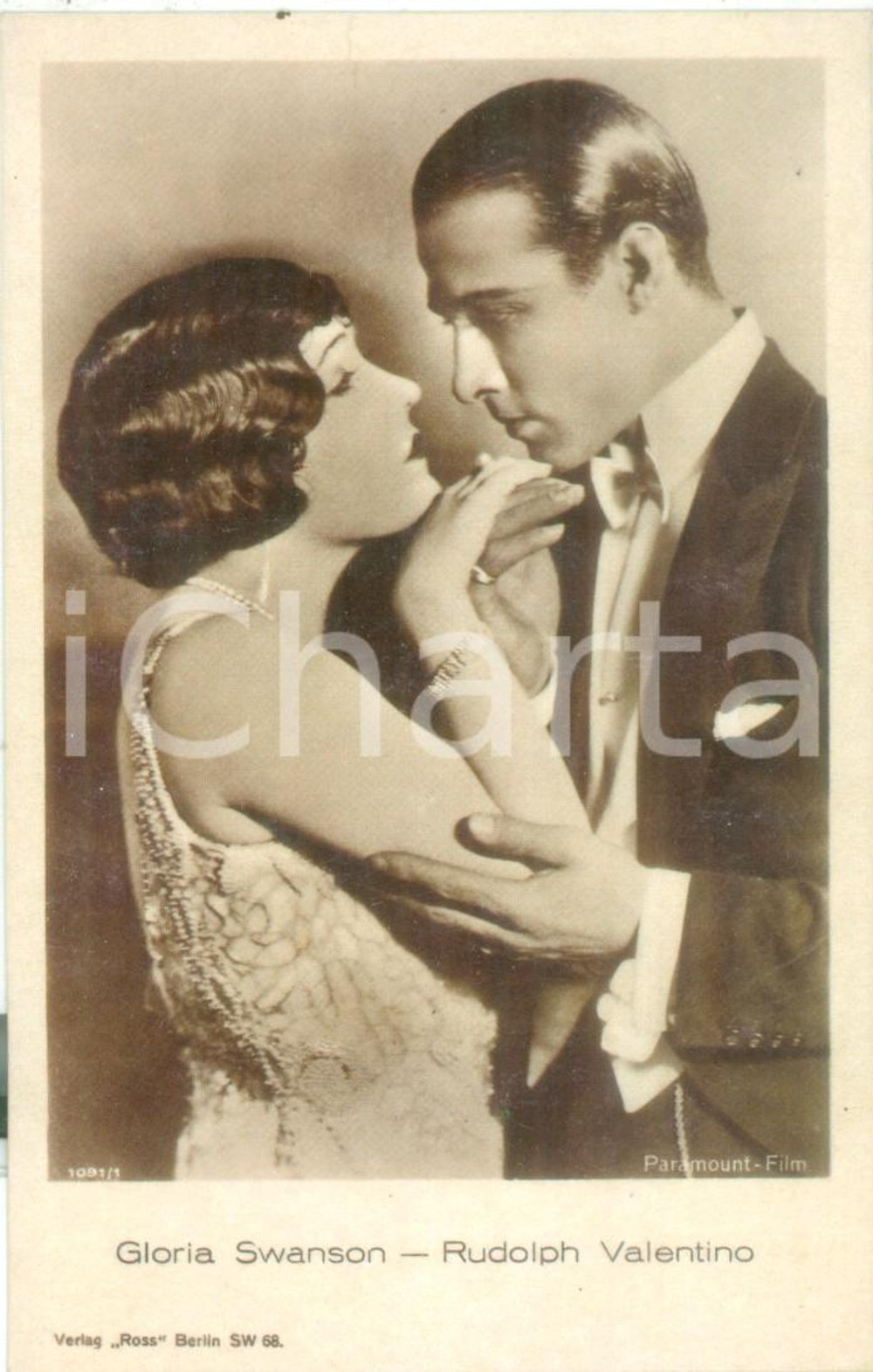 1922 CINEMA Attori Gloria SWANSON Rudolph VALENTINO *Cartolina FP NV