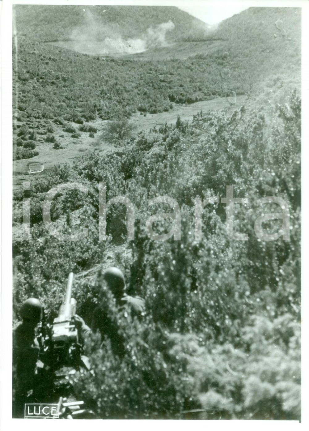 Fotografia d epoca originale 1940 ca FRONTE GRECO ALBANESE WW2 Tiri di cannone anticarro Fotografia 1
