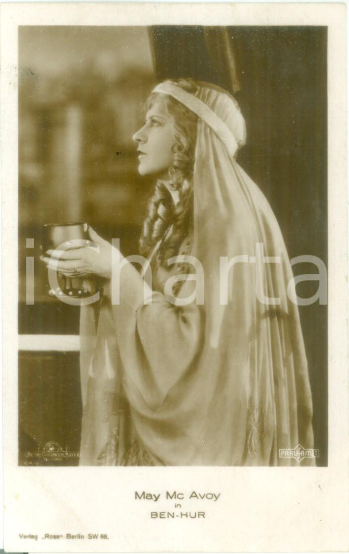 Cartolina originale da collezione 1925 BENHUR May McAVOY Ritratto con calice  Cartolina FP NV 1