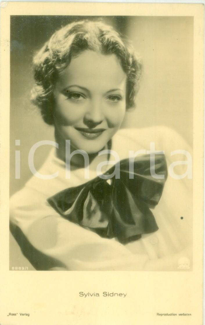 Cartolina originale da collezione 1935 ca CINEMA Attrice Sylvia SIDNEY con fiocco Cartolina FP NV 1