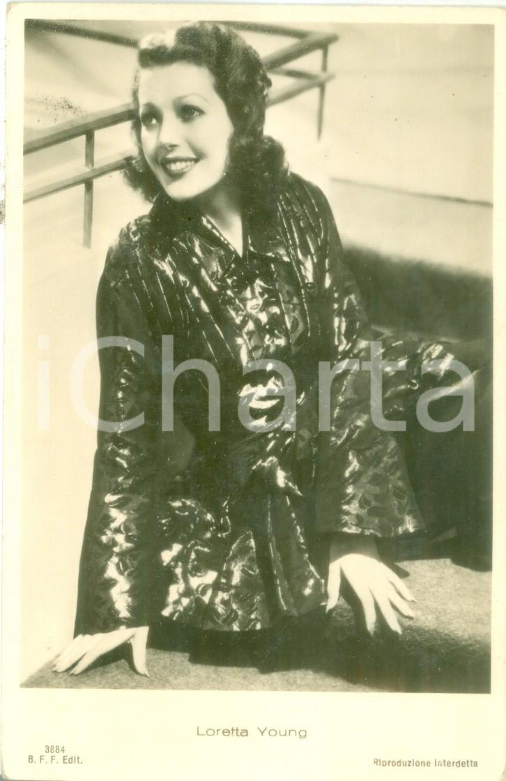 Cartolina originale da collezione 1935 ca CINEMA Loretta YOUNG attrice cinematografica e televisiva Cartolina FP 1