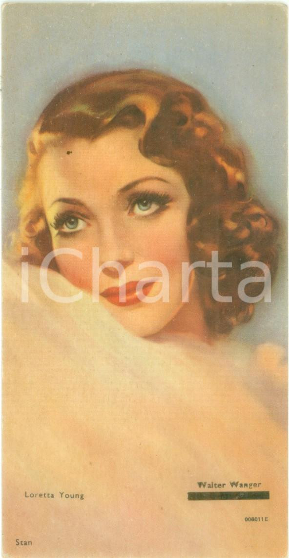 Cartolina originale da collezione 1935 ca CINEMA Attrice Loretta YOUNG star di Walter Wanger Cartolina ILLUSTRATA 1