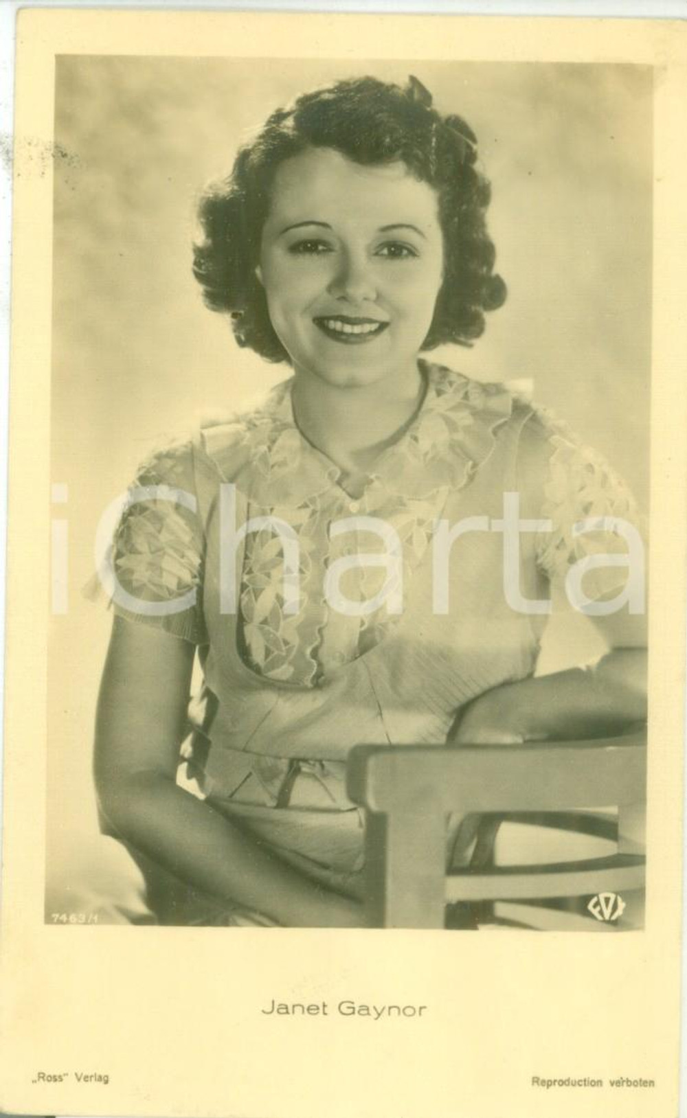 Cartolina originale da collezione 1930 ca CINEMA Attrice Janet GAYNOR Fox Film Cartolina FP NV 1