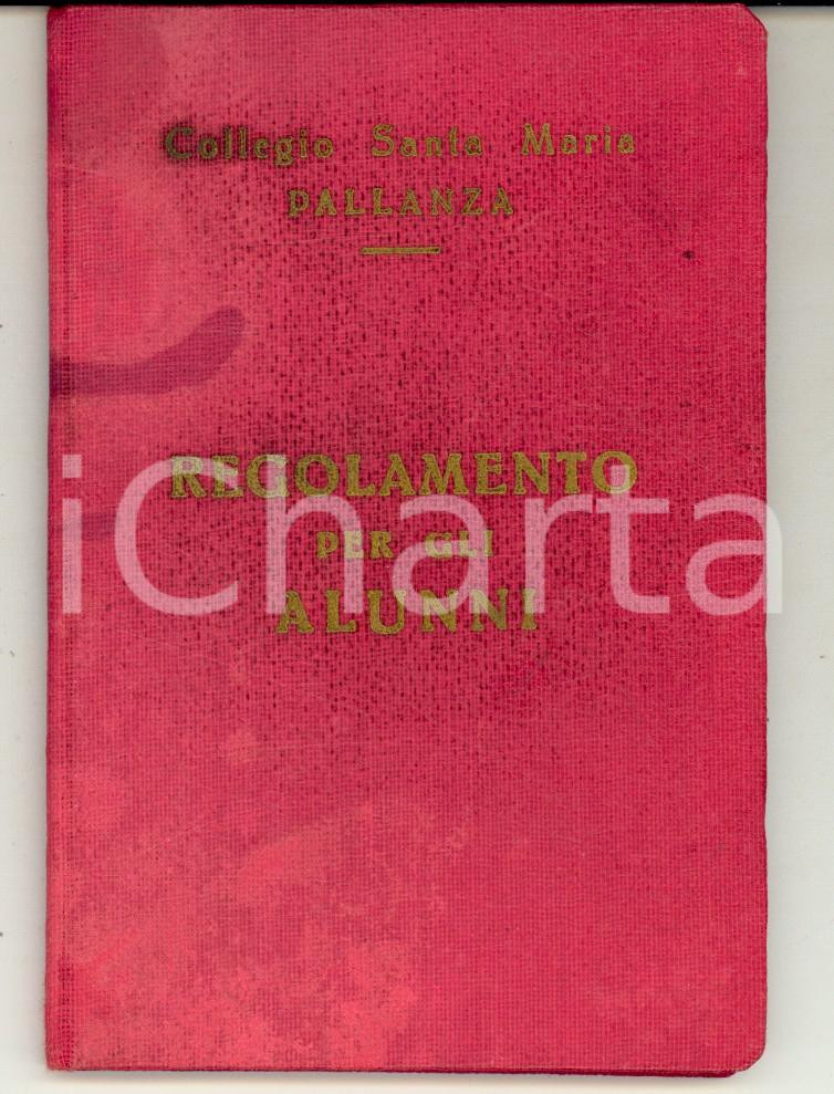 Documento originale, autentico 1955 VERBANIA PALLANZA Collegio SANTA MARIA Regolamento per gli alunni 44 pp. 1
