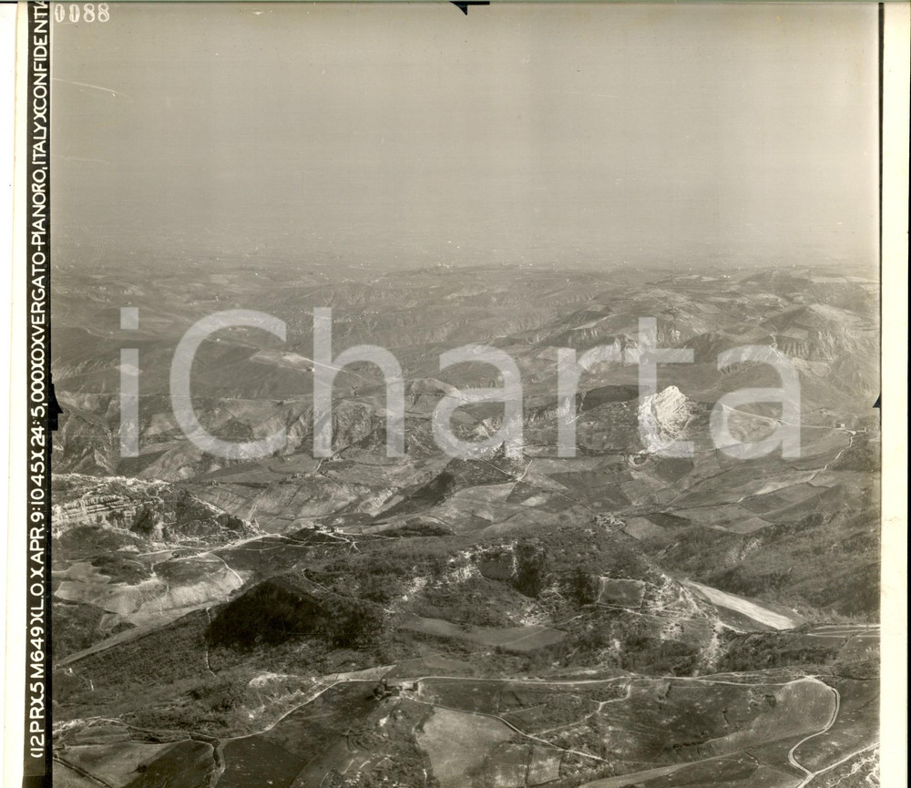 Fotografia d epoca originale 1950 ca VERGATO  PIANORO BO Fotografia aerea della zona cm 22x23 1