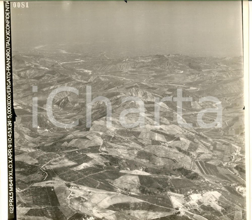 Fotografia d epoca originale 1950 ca VERGATO  PIANORO BO Fotografia aerea dell Appennino 22x23 cm 1