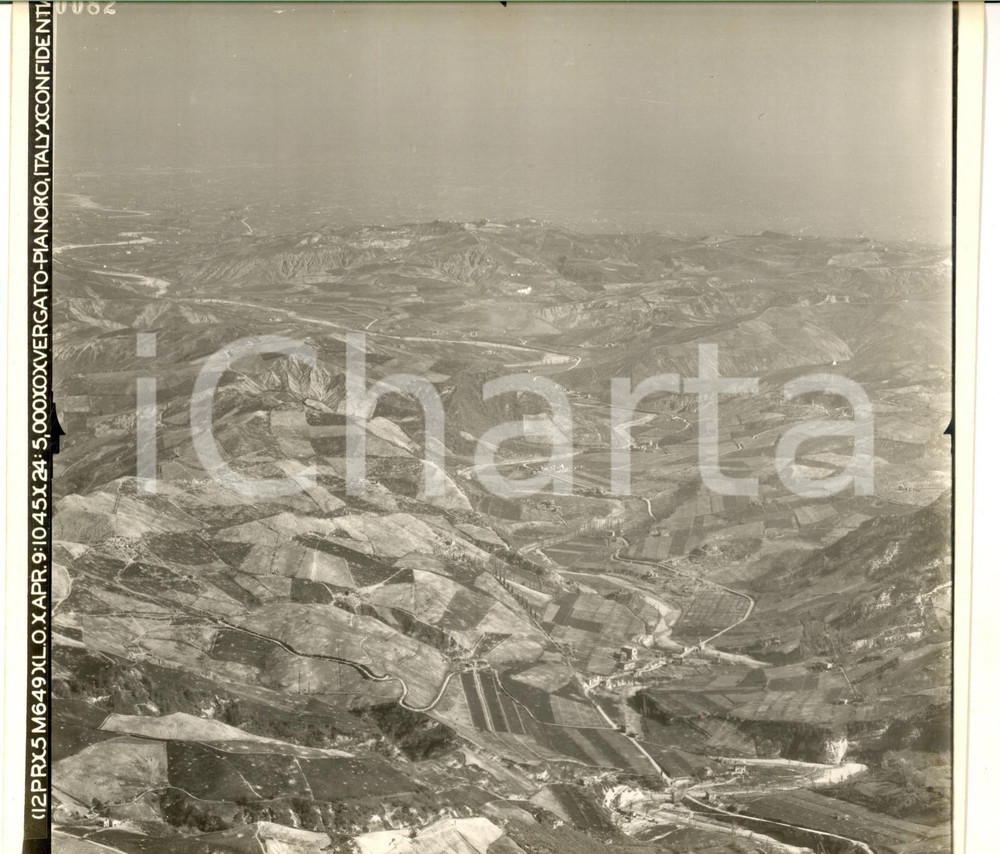 Fotografia d epoca originale 1950 ca VERGATO  PIANORO BO Fotografia aerea dell Appennino 22x23 cm 1