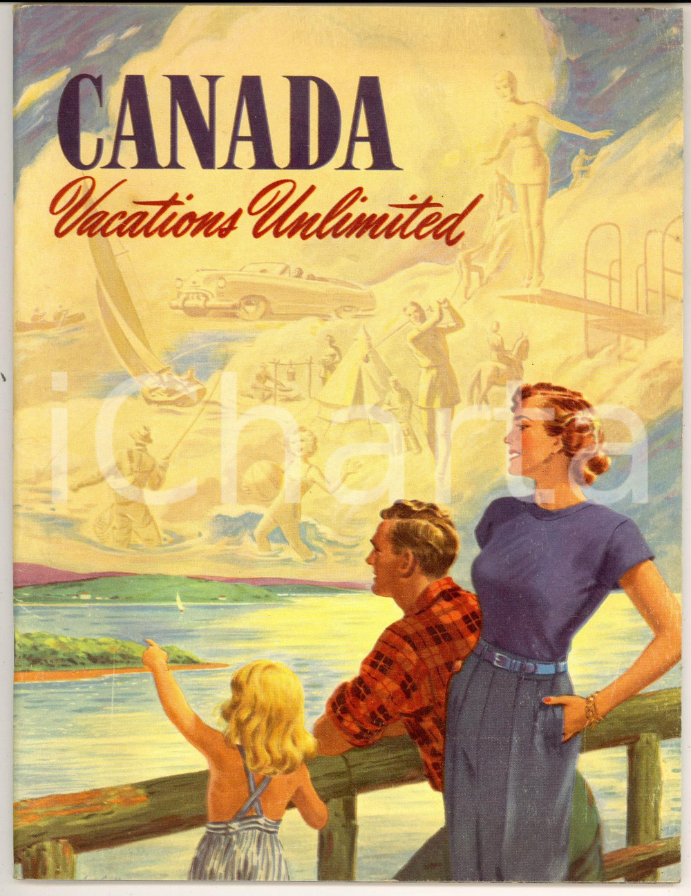 Materiale pubblicitario d’epoca 1953 TURISMO CANADA Vacations Unlimited Pubblicazione ILLUSTRATA 48 pp. 1