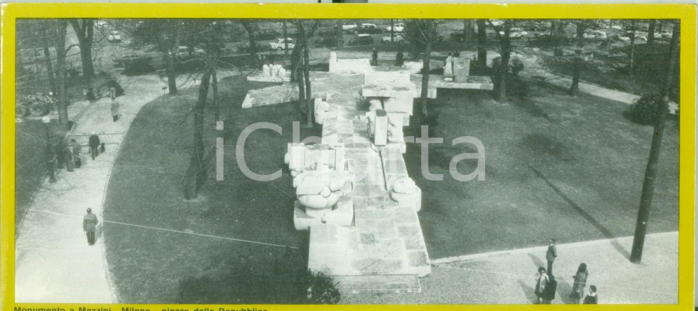 Materiale pubblicitario d’epoca 1970 ca MILANO Monumento a MAZZINI Piazza della Repubblica Opuscolo ILLUSTRATO 1
