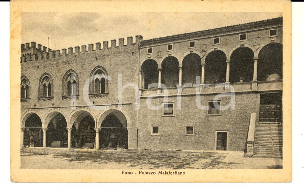 Cartolina originale da collezione 1935 FANO PU Palazzo Malatestiano Cartolina VIRDIS ad Armando BARILLI FP VG 1