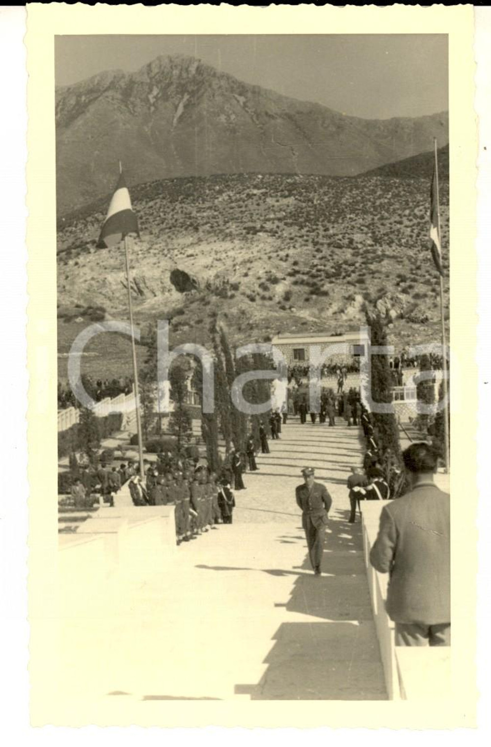 Fotografia d epoca originale 1953 MIGNANO MONTE LUNGO CE Cerimonia al Sacrario Militare  Foto cartolina 1