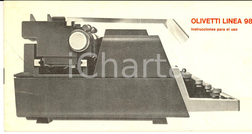 1960 ca IVREA (TO) Macchina per scrivere OLIVETTI Linea 98 *Istruzioni ESPANOL
