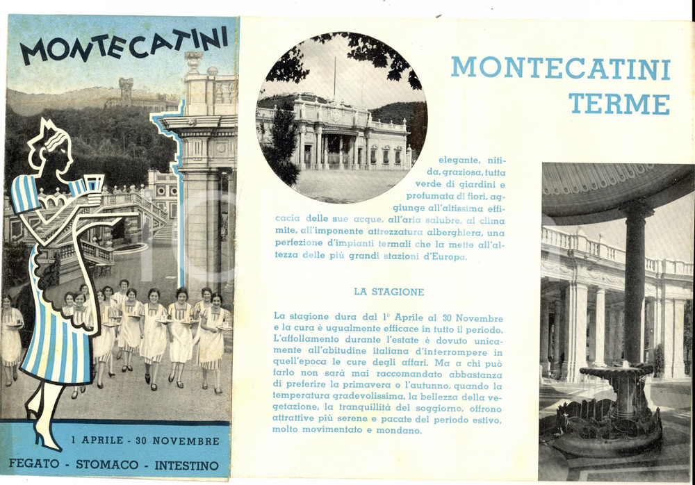 1934  MONTECATINI TERME (PT) Pieghevole pubblicitario con mappa *VINTAGE
