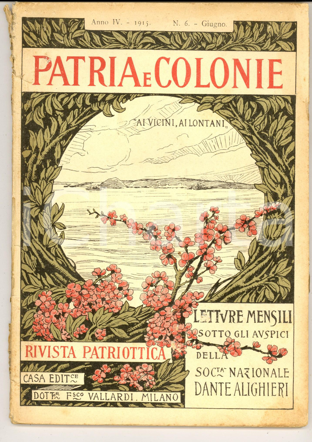 Giornale, rivista storica 1915 PATRIA E COLONIE La Croce Rossa al campo Rivista patriottica anno IV n° 6 1