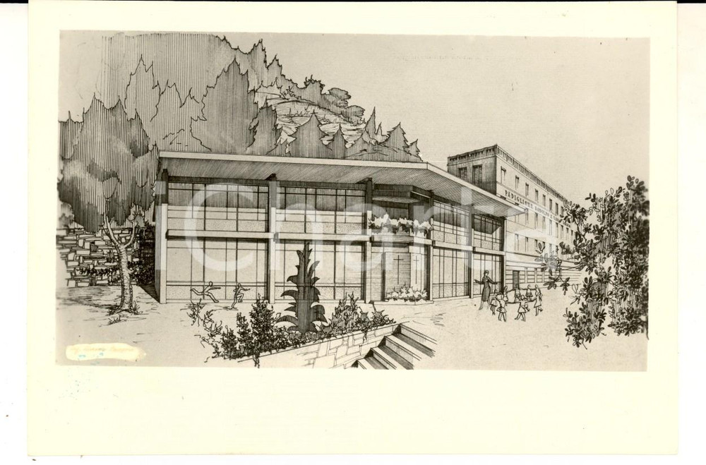 Materiale pubblicitario d’epoca 1960 ca CELLE LIGURE Opera Pia per la Cura Balneare Cartolina padiglione SESSA 1