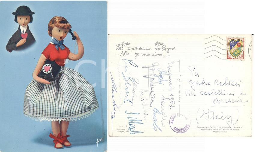 Autografo originale 1961 ATLETICA Cartolina Peynet Autografi BERRUTI MAZZA SVARA BUCOLO LUCIOLI 1